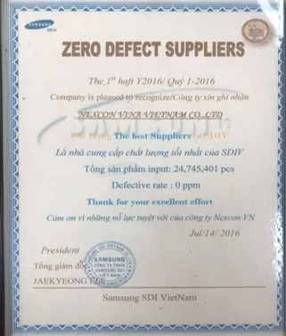 Nhà cung cấp không lỗi Quý I.2016